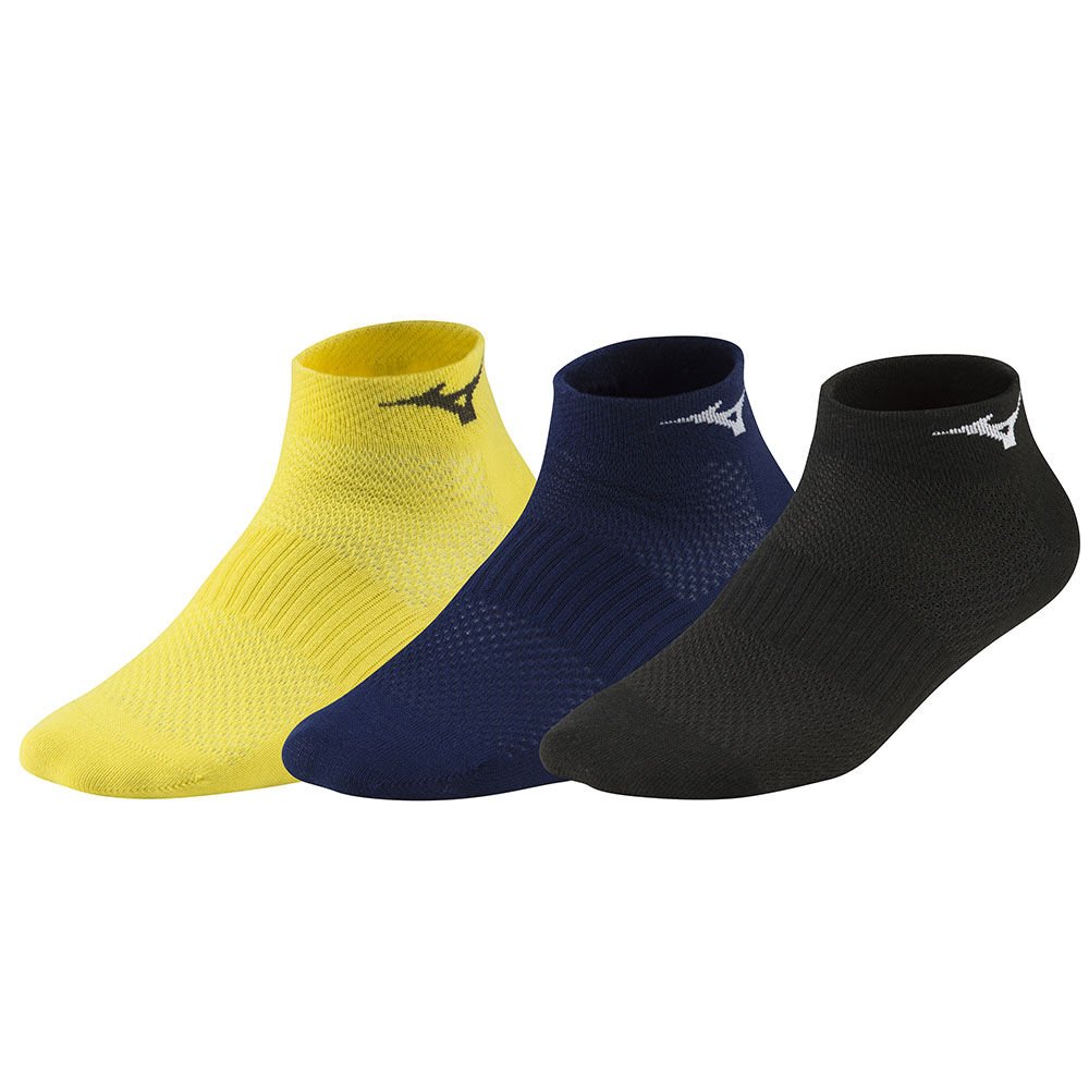 Womens Mizuno Training Mid 3P Running Socks Yellow/ Black Philippines (TKUYRC235)